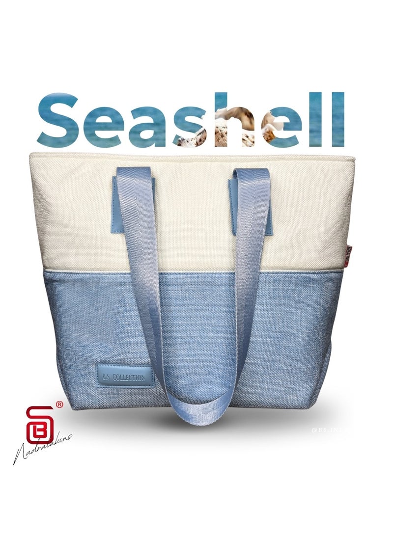 B.S COLLECTION - Babyblue Women's Fashion Multipurpose Business Bag - High Quality Soft Burlap Canvas Fashion Bag… - Image 1