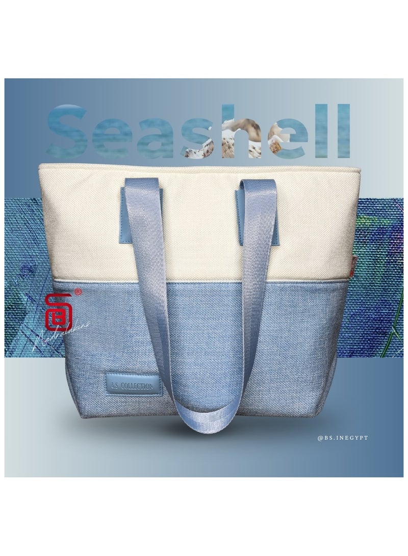 B.S COLLECTION - Babyblue Women's Fashion Multipurpose Business Bag - High Quality Soft Burlap Canvas Fashion Bag… - Image 2