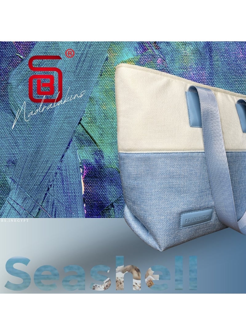 B.S COLLECTION - Babyblue Women's Fashion Multipurpose Business Bag - High Quality Soft Burlap Canvas Fashion Bag… - Image 3