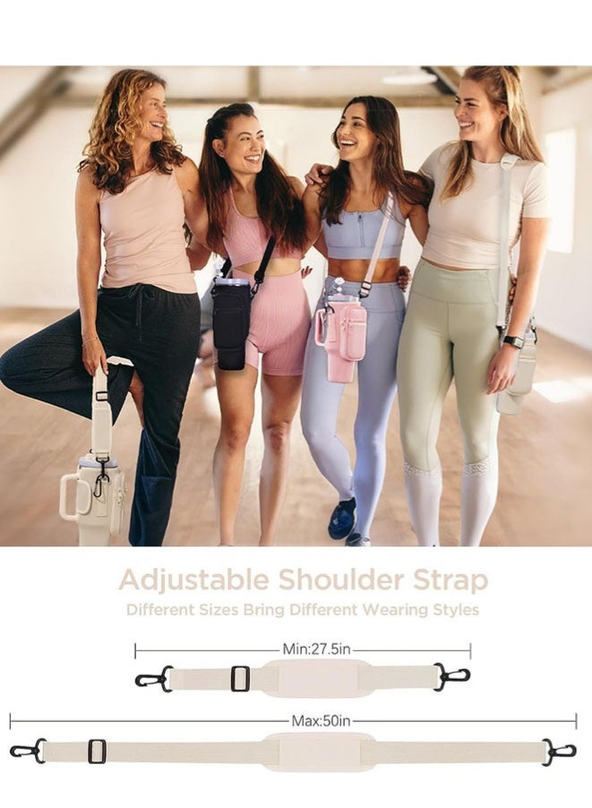 FASHION MANIA Water Bottle Carrier Bag for Stanley 40 Oz Tumbler, Water Bottle Holder with Shoulder Strap and Phone Pocket - Image 4