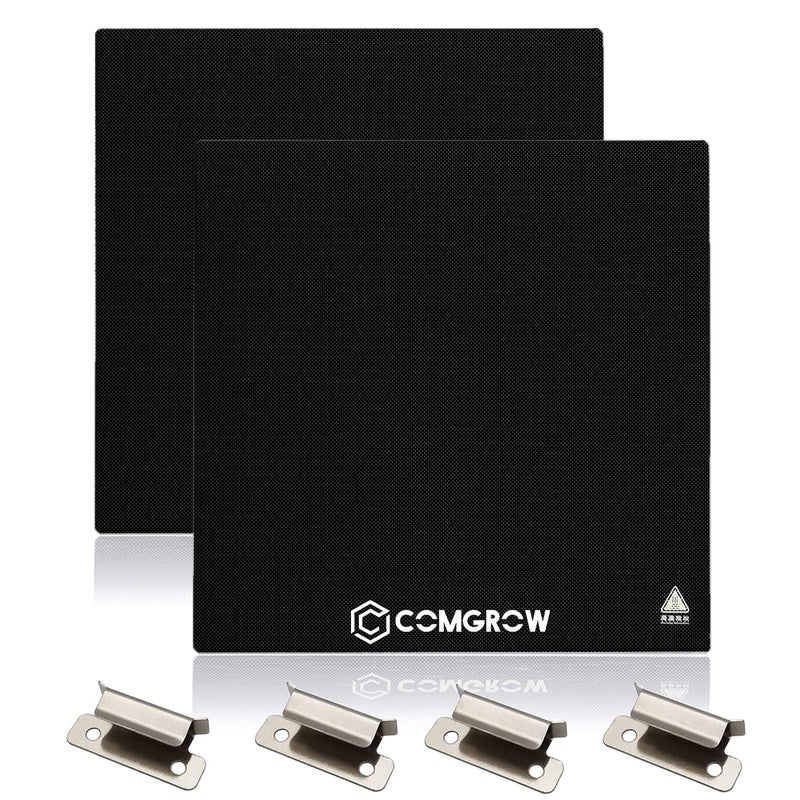 Comgrow 2PCS Ender 3 Pro Glass Bed, Upgraded Tempered Glass Plate with Bed Clips, Ender 3 Build Plate 235x235x4mm for Creality Ender 3 Pro/Ender 3 V2/Ender 3 V2 Neo/Ender 3 Neo/3 S1/3 S1 Pro/5 Pro - Image 1