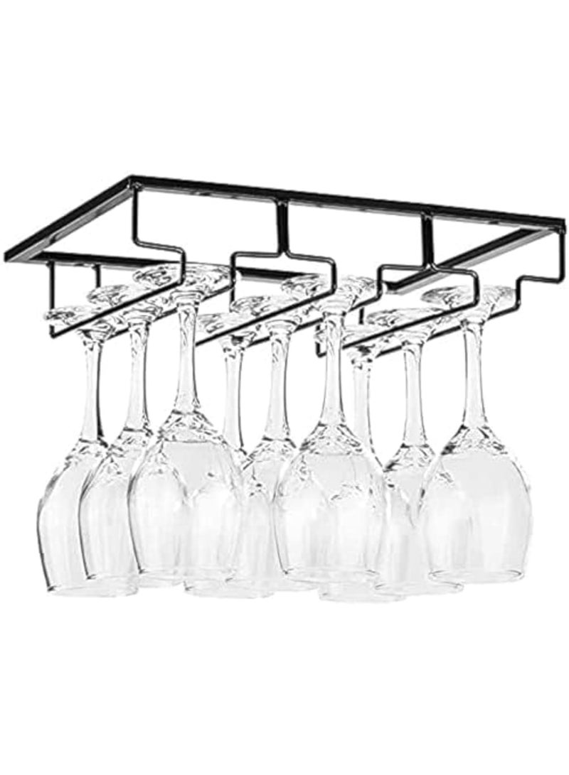Luckam Organize Stemware with Under Cabinet Goblet Rack - 3 Rows, Metal Organizer for Kitchen or Bar - Image 1
