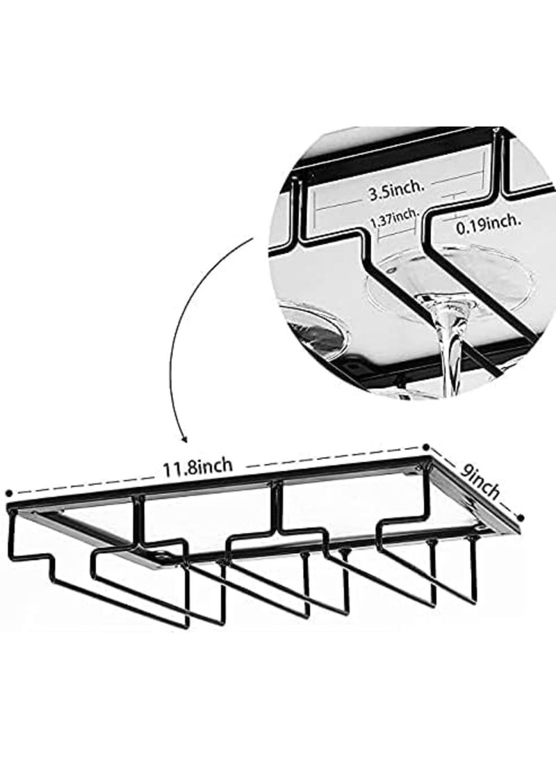Luckam Organize Stemware with Under Cabinet Goblet Rack - 3 Rows, Metal Organizer for Kitchen or Bar - Image 4