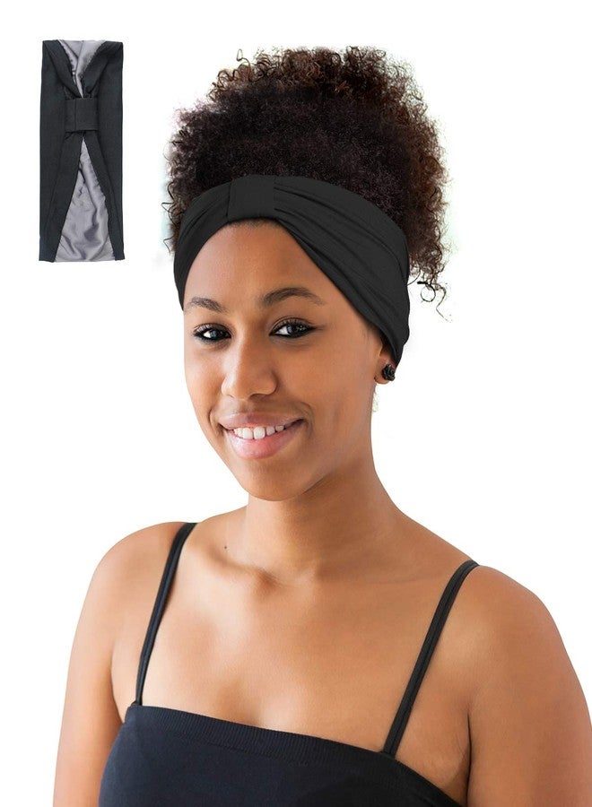 Winitas Satin Lining Headbands for Women Black Thick Hair - Image 1