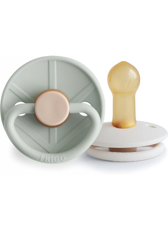 FRIGG Little Viking Latex Baby Pacifier 6-18M 2-Pack Sage/Cream - Size 2 - Image 1