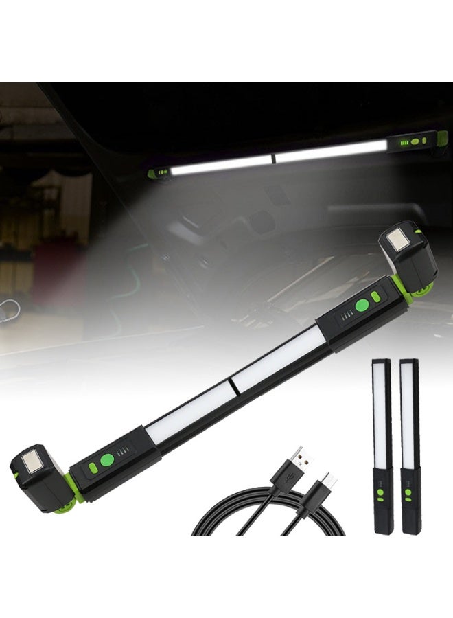 Durapower Rechargeable 1200lm LED Auto Work Light – Aluminum+ABS Long Strip LED Inspection Lamp with 3 Adjustable Brightness Modes (1200/600/300lm), Battery Indicator, Magnetic Rotating Bracket & Hidden USB Cable - Image 1