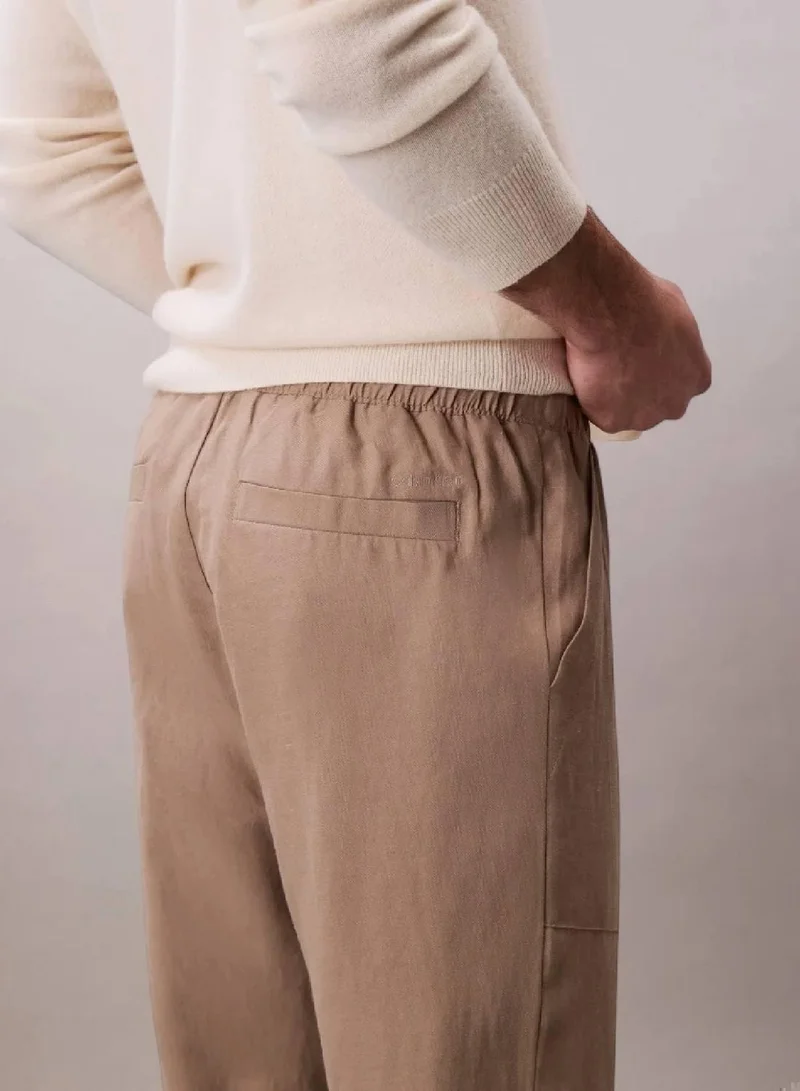 Calvin Klein Greige Relaxed Pull On Trousers for Men | Best Price UAE