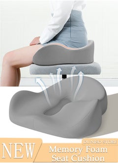 DUNISO Memory Foam Seat Cushion for Long Sitting,Chair Cushion for Sciatica and Lower Back Pain Relief, Comfortable Coccyx Cushion for Home Office Chair Pad, Car Seat, Wheelchair  - Image 1