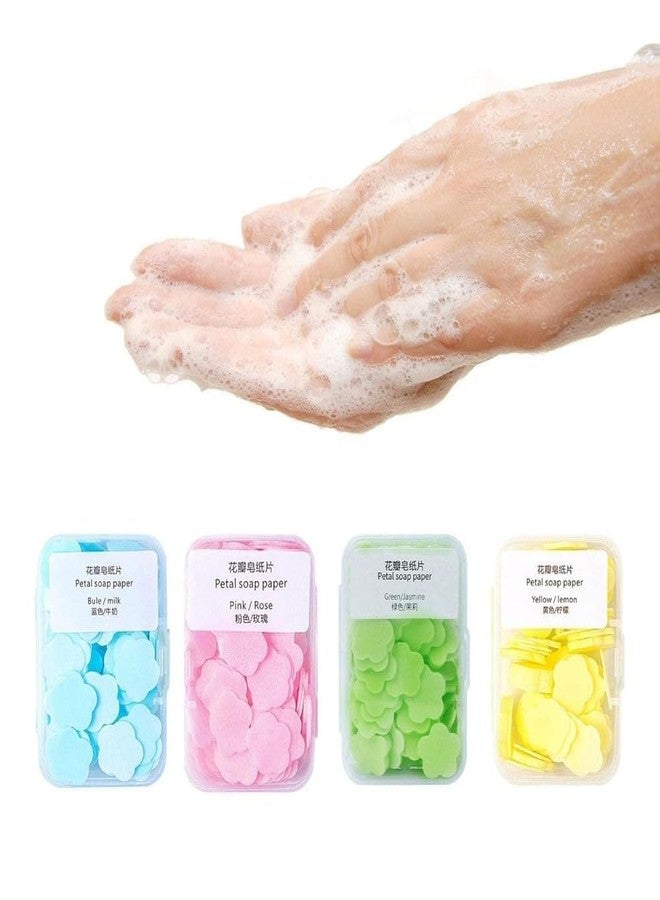 aoukoslt 4 Boxes Paper Soap, 4 Different Scented Mini Fresh Portable Disposable Petal Hand Wash Sheets, Dissolvable Hand Bath, Suitable for Outdoor, Travel, Camping, Soap and Shampoo - Image 3