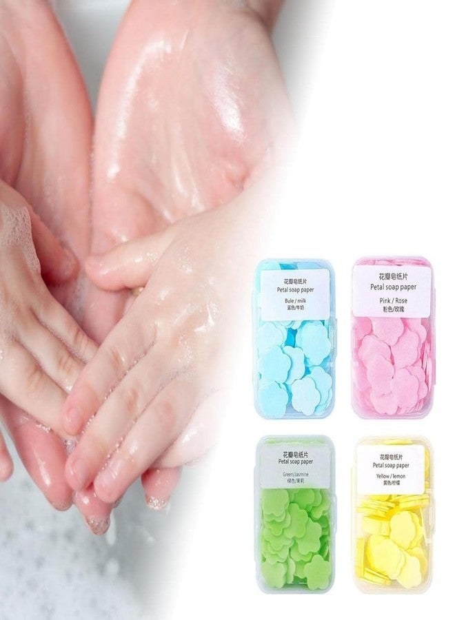 aoukoslt 4 Boxes Paper Soap, 4 Different Scented Mini Fresh Portable Disposable Petal Hand Wash Sheets, Dissolvable Hand Bath, Suitable for Outdoor, Travel, Camping, Soap and Shampoo - Image 4