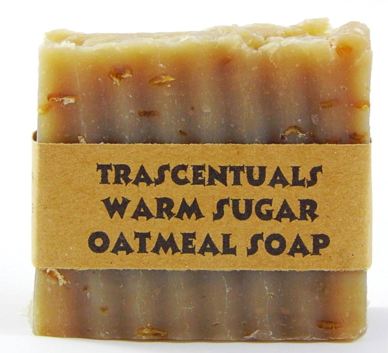 Trascentuals Oatmeal Soap Naturally Moisturizing and Soothing to Skin Safe on Face or Body Helps with Eczema and Dry Skin For Women Men and Teens Chemical Free Warm Sugar Oatmeal - Image 1