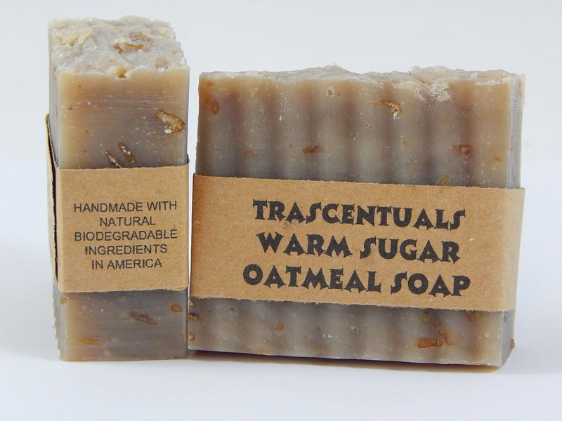 Trascentuals Oatmeal Soap Naturally Moisturizing and Soothing to Skin Safe on Face or Body Helps with Eczema and Dry Skin For Women Men and Teens Chemical Free Warm Sugar Oatmeal - Image 5