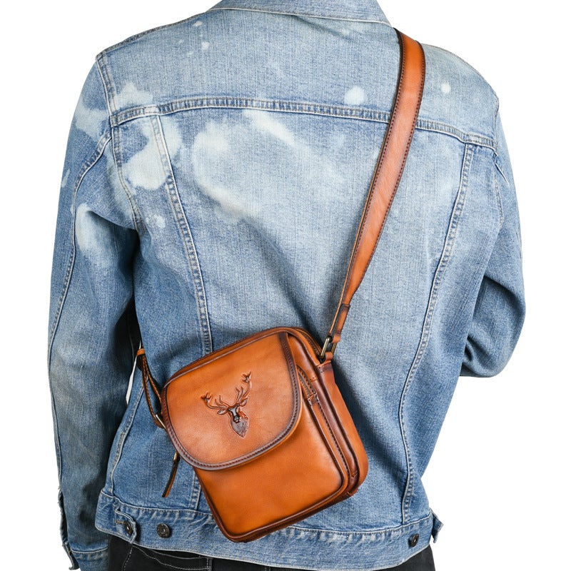 Cowhide Men'S Crossbody Bag Shoulder Bag Men'S High-End Genuine Leather Bag Men'S Top Layer Cowhide Men'S Bag Practical - Image 3