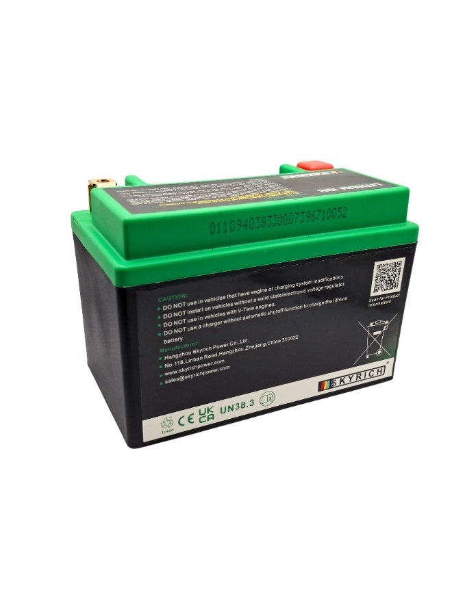 Skyrich HJTX9-FP 12V 36Wh 210A LiFePO4 Lithium Motorcycle Battery | Lightweight Maintenance-Free Rechargeable Starter Battery | Replaces YTX9-BS, YTR9-BS, GT9B-BS, FT9B-4 | For Motorcycle, ATV & Scooter - Image 2
