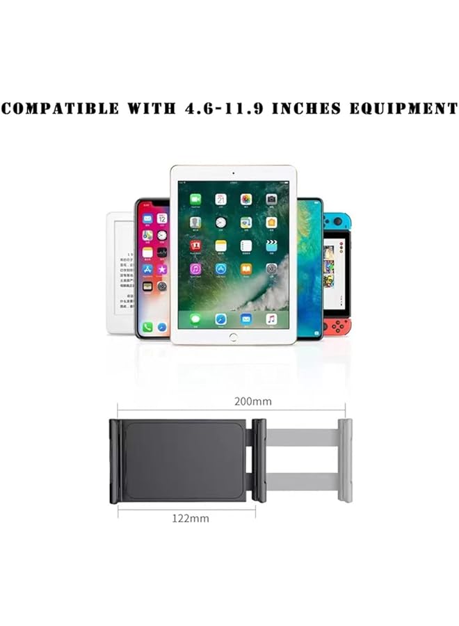 إيروريكس حامل تابلت 2 في 1 قابل للتعديل للمكتب والسرير وحامل الهاتف وحامل الأرضية لأجهزة آيباد وآيفون وسامسونج جالاكسي اللوحية مقاس 4.6 إلى 11.9 بوصة، باللون الأسود - Image 5