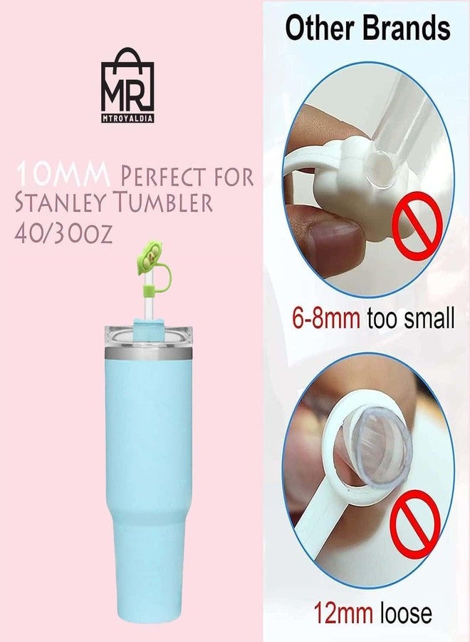 MTROYALDIA 10mm Straw Covers Cap Toppers for 30&40 Oz Tumbler Cups, Cute Straw Caps for TumblerCup, Silicone Cloud Drinking Straw Tips Lids Protectors for Stanley Cups Accessories (4) - Image 3