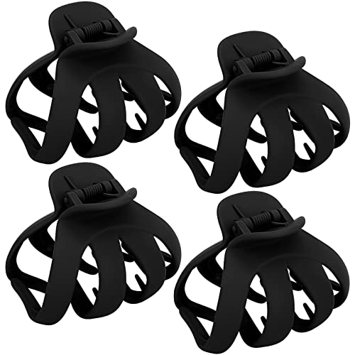 COCIDE 4PCS Hair Claw Clips for Women Acrylic Large Octopus Clip Non-slip Big Spider Hair Claw for Girls Surper Strong Hold Grip Hair Jaw Clip for Thick Hair Accessories for Beach Daily Party 3.15 inch / 8 cm - Image 1