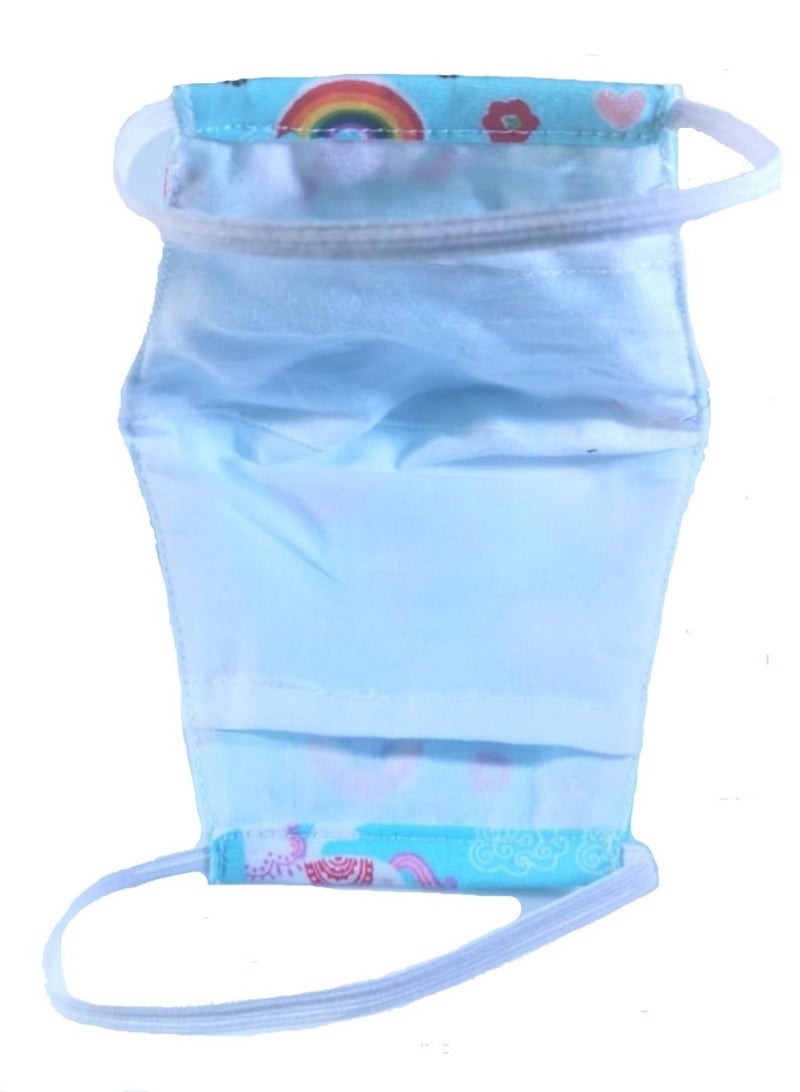 Pikkaboo Washable Mask-Unicorn Blue Love Kids - Image 3