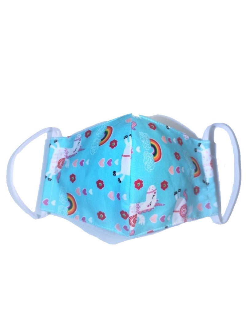 Pikkaboo Washable Mask-Unicorn Blue Love Kids - Image 1