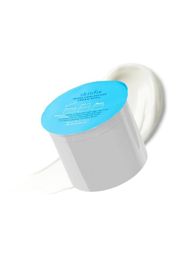 Skinfix Triple Lipid-Peptide Cream Refill - 1.7 oz - Rich Face Moisturizer with Hyaluronic Acid - Hydrates & Restores Dry, Sensitive Skin - Non-Comedogenic, Fragrance Free, Vegan, Cruelty Free - Image 1