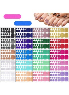 440 Pieces 20 Sheets Glitter Toenail Polish Stickers Adhesive Toe Nail Wrap With 2 Nail File For Girls (Vivid Color) - pzsku/Z50A5DEE680689B6C1A3AZ/45/_/1683269249/4500bd3f-e029-406e-8f87-b29d3630b249