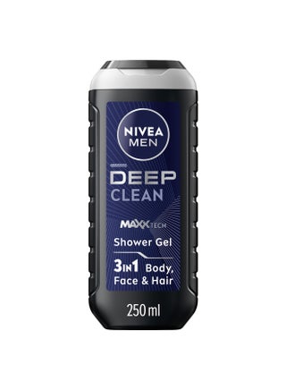 Men Deep Shower Gel 3In1 Body Wash With Micro-Fine Clay Andwoody Scent For Body Face And Hair