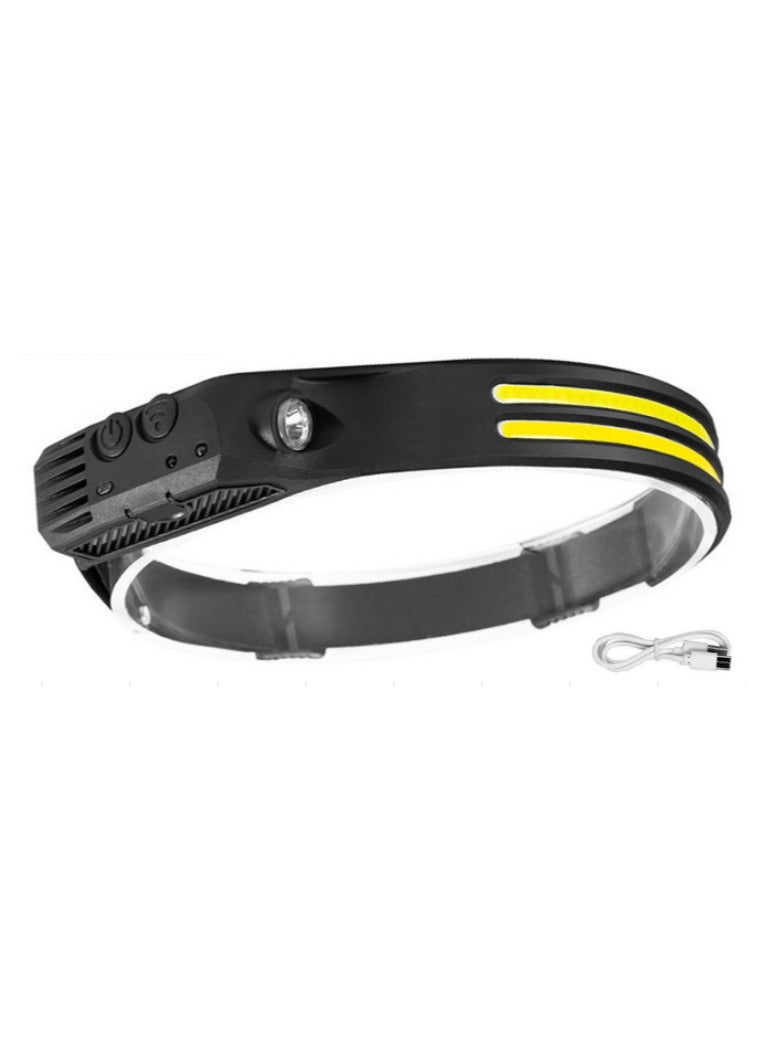 LED Headlamp Rechargeable 1PCS - 230° COB Super Bright Head Lights for Forehead, Hard hat Light Strap for Adults - USB Headband Flashlight for Ourdoor, Working, Hiking, Running, Camping, Fishing Gear - Image 1