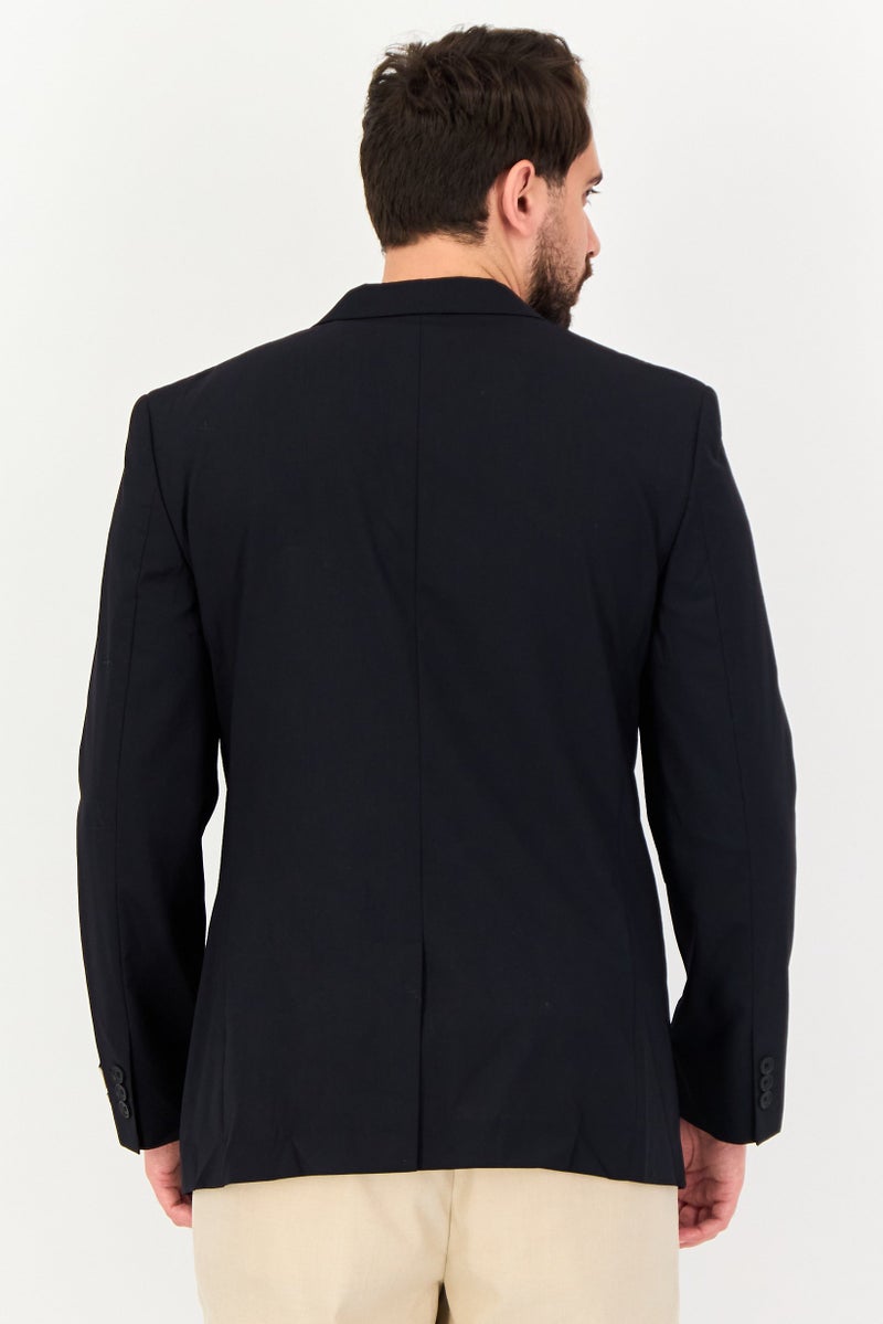 SELECTED Men Regular Fit Solid Casual Blazer, Navy - Image 3