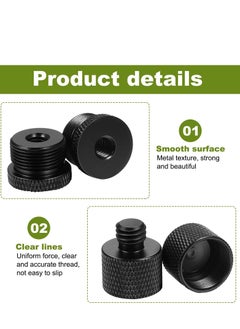Y&D Microphone Stand Adapter, Screw 5/8 Female to 3/8 Male and Threaded Adapter for Tripod Camera (8 Pcs, Black)  - Image 4