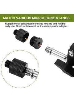 Y&D Microphone Stand Adapter, Screw 5/8 Female to 3/8 Male and Threaded Adapter for Tripod Camera (8 Pcs, Black)  - Image 3