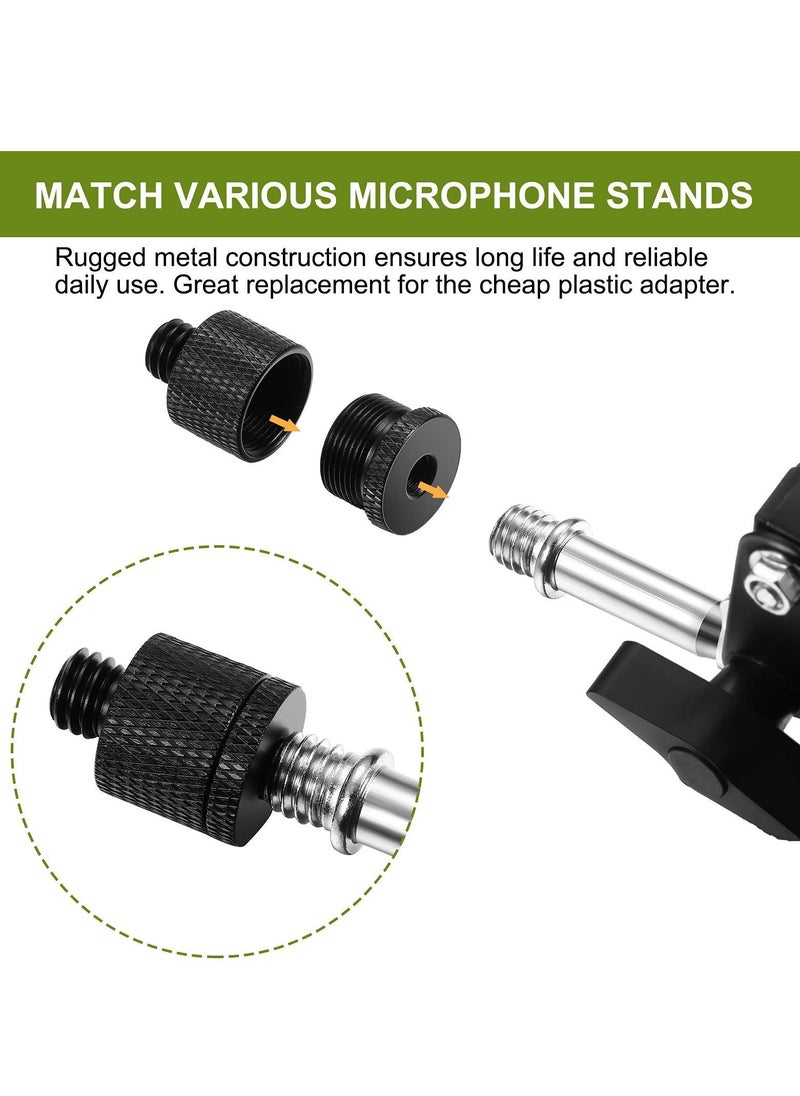 Y&D - Microphone Stand Adapter, Screw 5/8 Female to 3/8 Male and Threaded Adapter for Tripod Camera (8 Pcs, Black) - Image 1