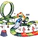Beffkkip Dinosaur Race Track Set 144PCS Flexible Track with Action Loop 1 HighSpeed Dino Race Car 1 Mist Volcano Dinosaur Track Toy for Kids 3 4 5 6 7 Years Boys Girls Birthday Gift - Image 2