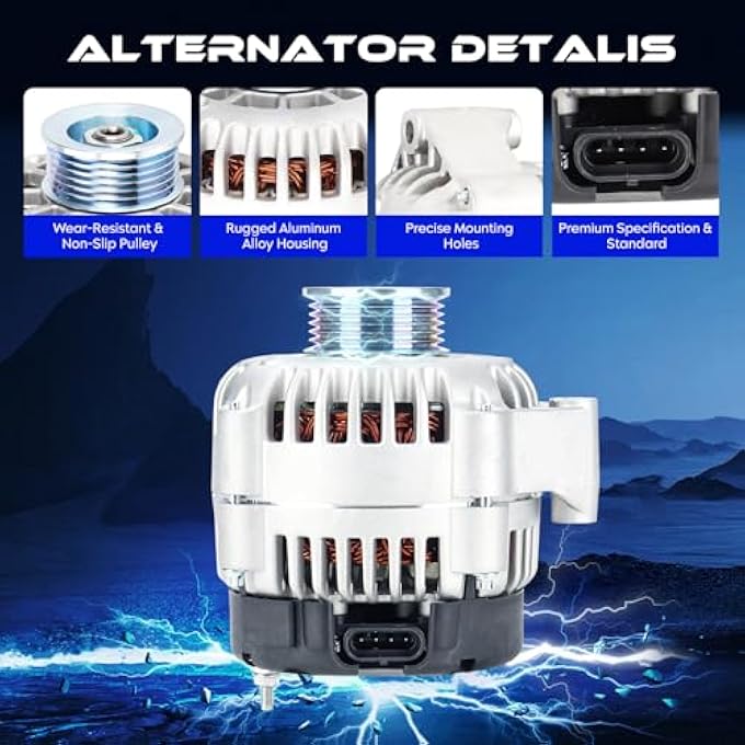 SEHNSUCHT Alternator Replacement New for Avalanche 1500 2500 02-04, for Silverado 1500 00-05, for Silverado 1500 2500 HD 01-05, for Savana 1500 2500 3500 01-02, for Sierra 1500 2500 3500 01-02 - Image 2
