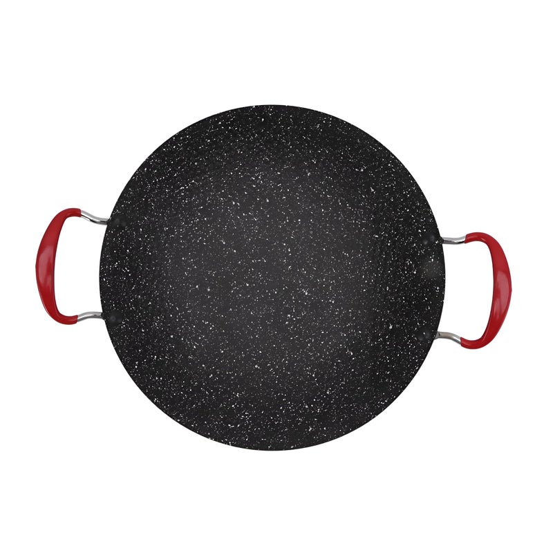 Grill Pan - Heavy Duty Korean BBQ Non-Stick Round Iron Griddle with Anti-Scalding Handle and Medical Stone Coating for Gas, Ceramic, and Camping Stove Cooking Adventures (30cm/11.8in) - Image 1