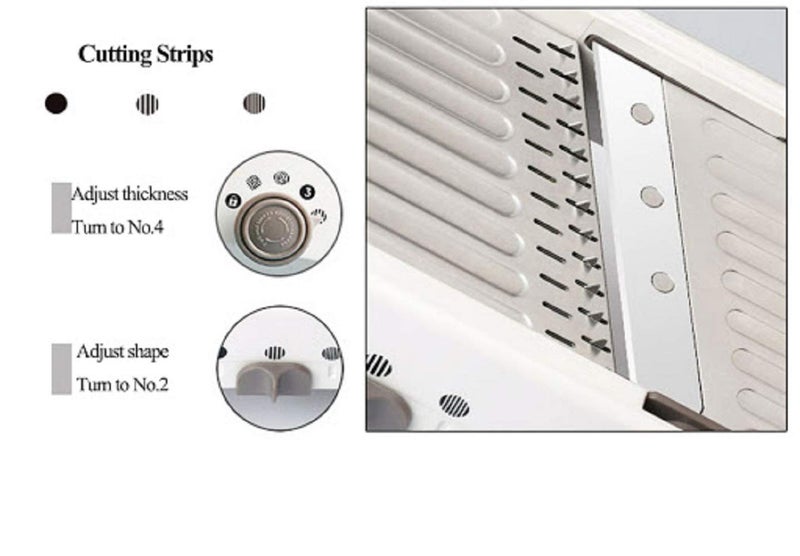 HOMETIC New 18 in 1 Stainless Steel Mandolin Slicer for Vegetable and Onion Choppers,Potato Carrot Slicer Grater and Prepare Julienne,French Or Waffle Fries and Slice Crunchy Salad Veggies. - Image 4