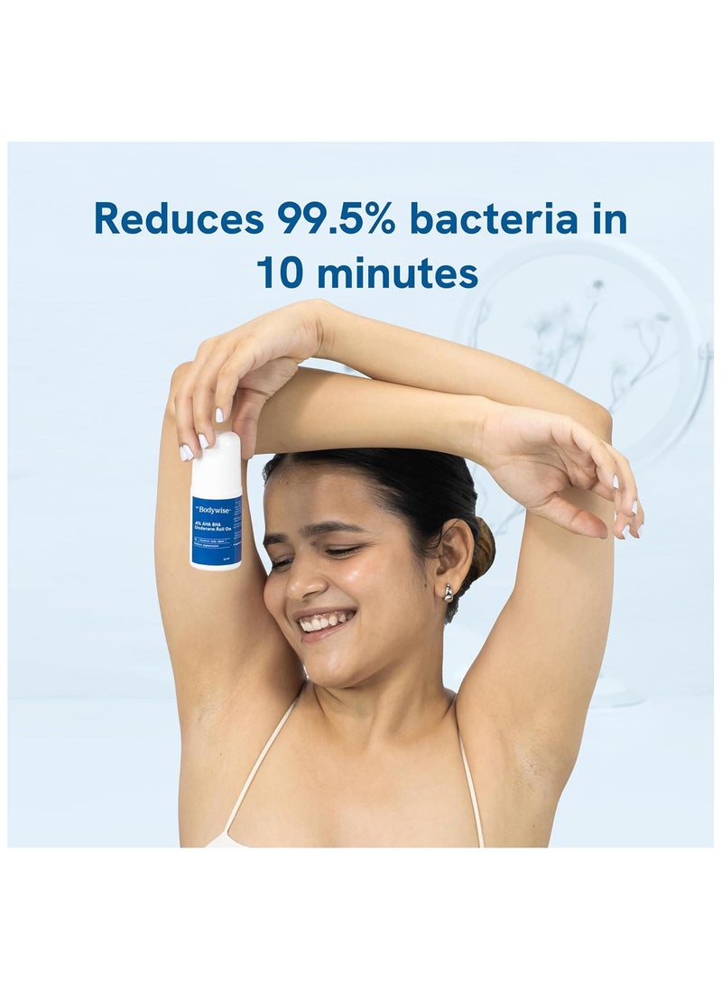 Be Bodywise 4% AHA BHA Underarm Roll On, Flora,  50ml  - Image 4