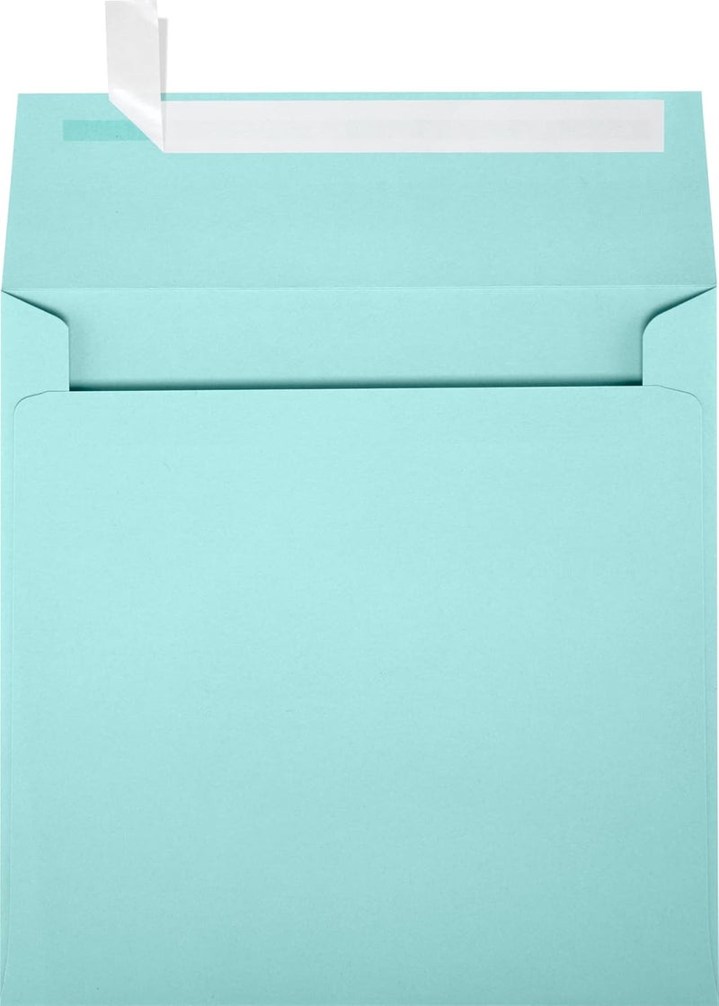 LUXPaper Square Invitation Envelopes | Peel & Press | 5 1/2" x 5 1/2" | Seafoam Blue | 80lb. Text | 50 Qty - Image 1