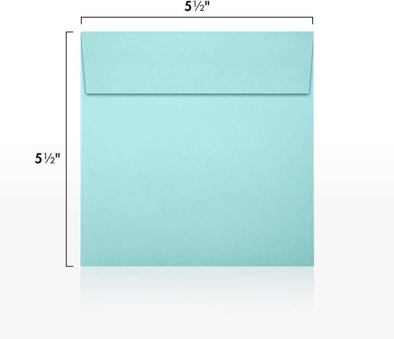 LUXPaper Square Invitation Envelopes | Peel & Press | 5 1/2" x 5 1/2" | Seafoam Blue | 80lb. Text | 50 Qty - Image 3