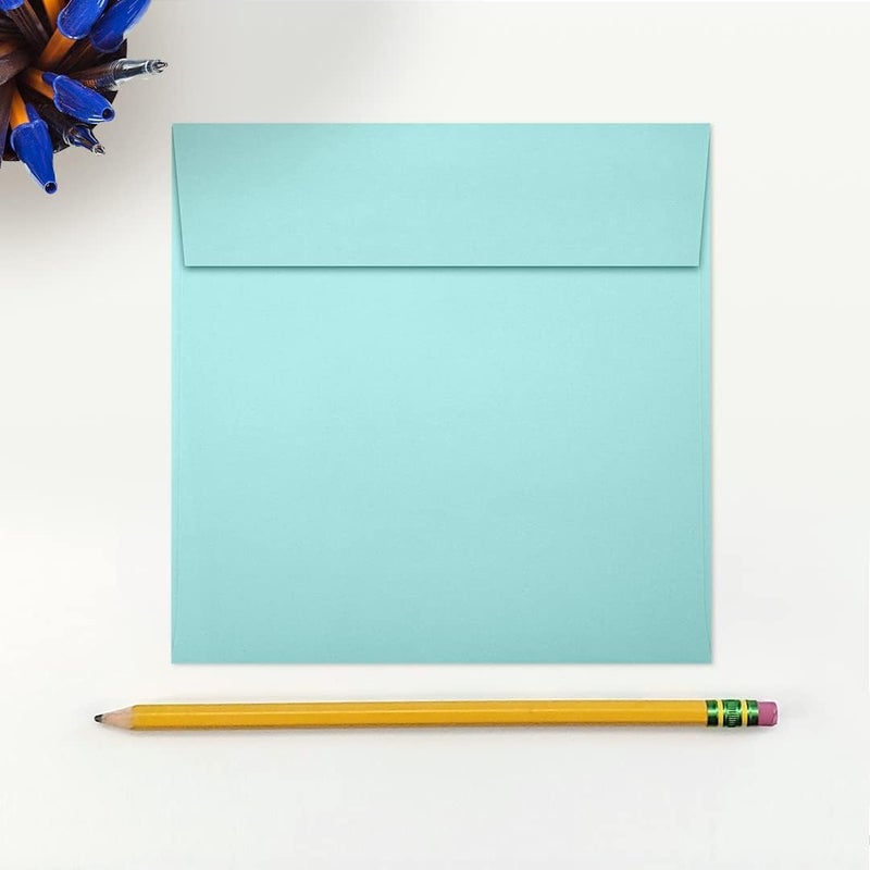 LUXPaper Square Invitation Envelopes | Peel & Press | 5 1/2" x 5 1/2" | Seafoam Blue | 80lb. Text | 50 Qty - Image 4