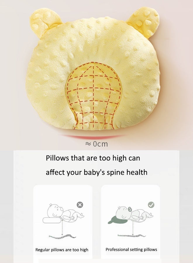 Aissiora 2PCS Baby neck support pillow Baby's head shaping pillow Memory foam pillow core Prevention and correction of eccentricity Baby pillows Suitable for newborns - Image 4