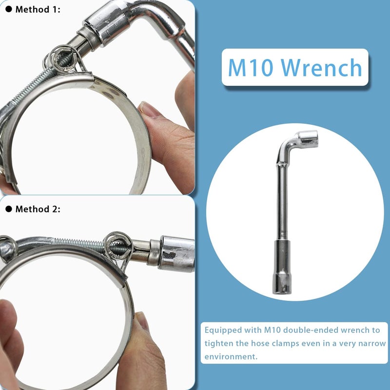 PEROMI 4 Pack 1.75 Inch T Bolt Hose Clamps - Stainless Steel Turbo Intake Intercooler Clamps - Image 4