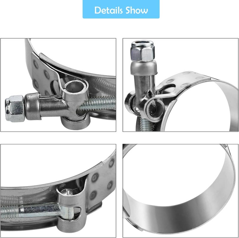 PEROMI 4 Pack 1.75 Inch T Bolt Hose Clamps - Stainless Steel Turbo Intake Intercooler Clamps - Image 5