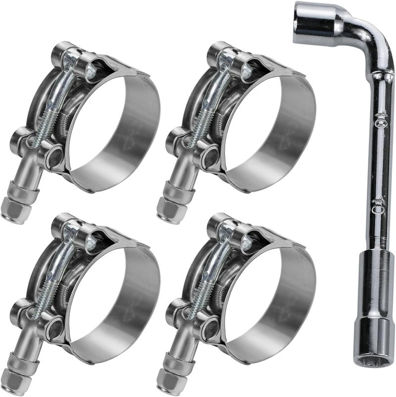 PEROMI 4 Pack 1.75 Inch T Bolt Hose Clamps - Stainless Steel Turbo Intake Intercooler Clamps - Image 1