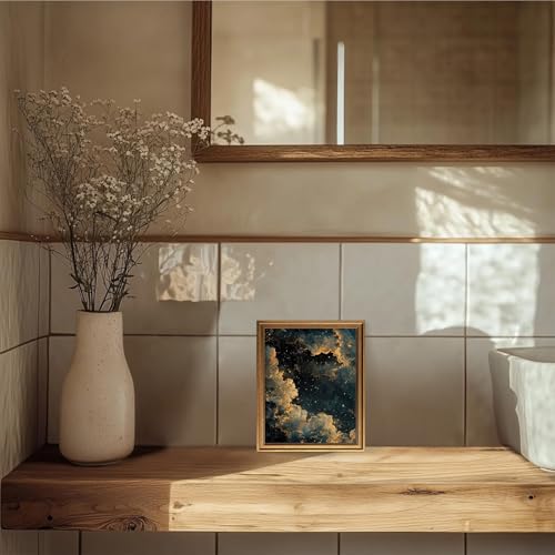 Aroutde Vintage Gold Framed Moody Celestial Wall Art, Cloud Print Abstract Night Sky Stars Art Poster Maximalist Gothic Canvas Wall Decor for Living Room Bedroom Apartment (10L x 8W, Framed) - Image 5