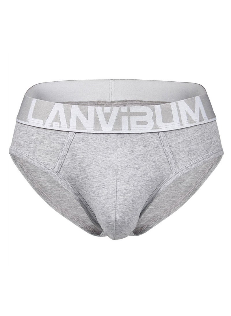 LANVIBUM Cotton Mid-rise Men's Underwear Grey 