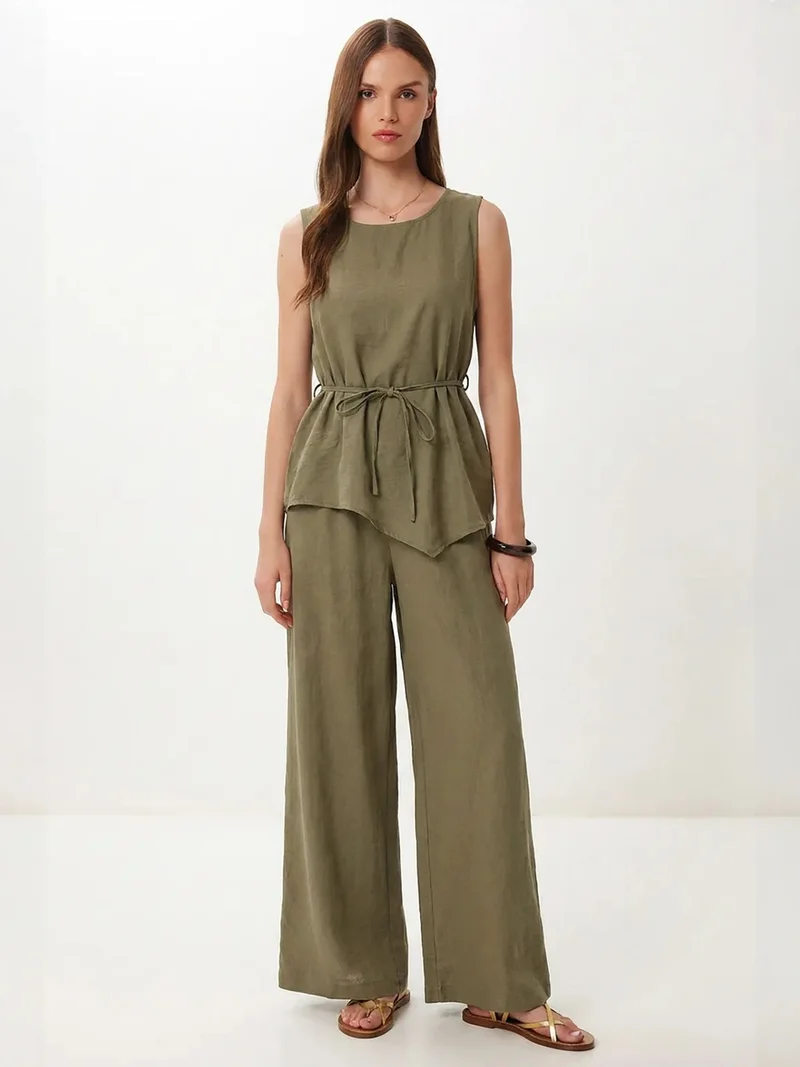 Happiness İstanbul ISTANBUL Sleeveless Blouse And Wide-leg Trouser Coord