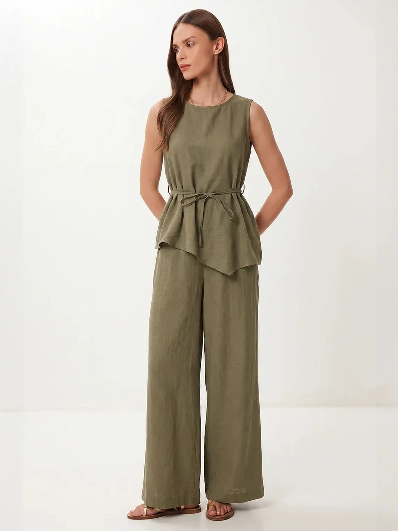 Happiness İstanbul ISTANBUL Sleeveless Blouse And Wide-leg Trouser Coord