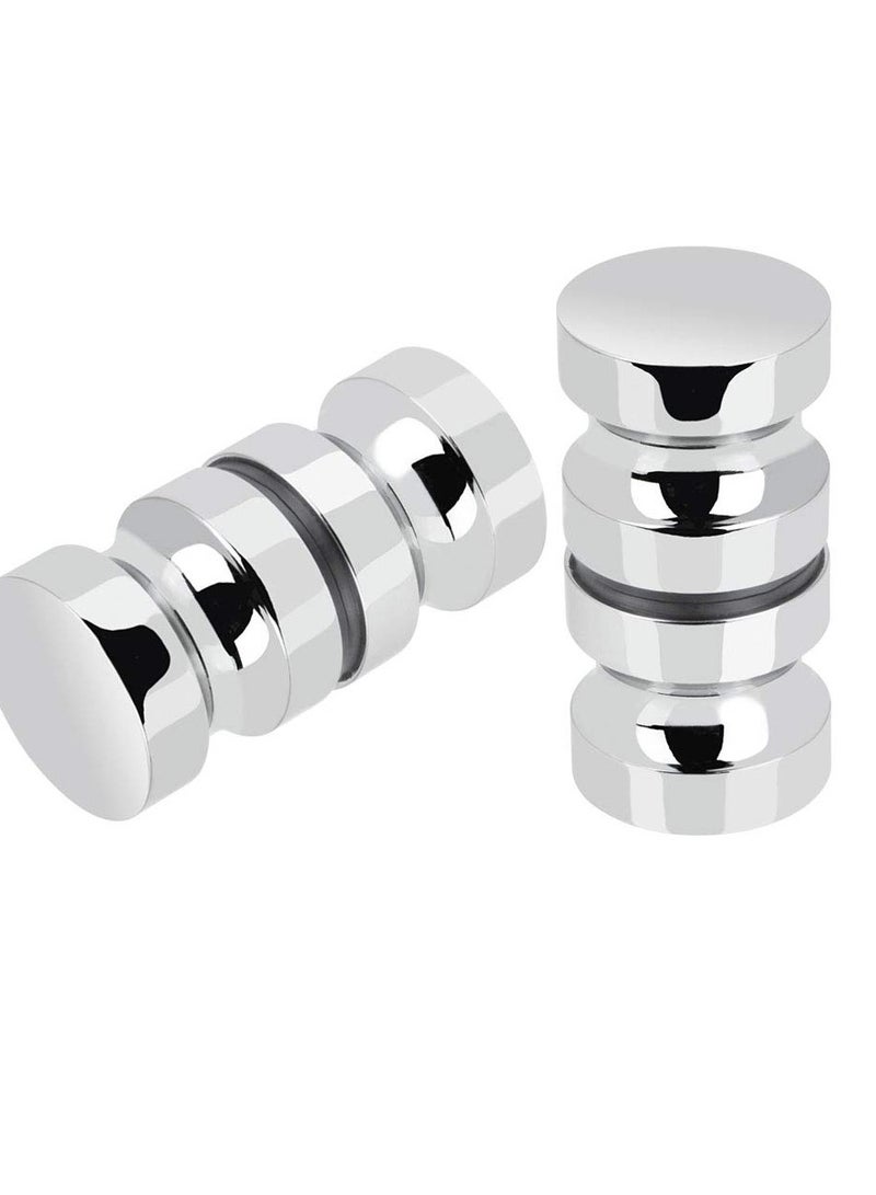 Zikra 2-Pack Solid Stainless Steel Shower Screen Door Handles for Groove Glass Doors - Replacement Knob with 7.5mm x 30mm Installation Screws Included. - Image 1