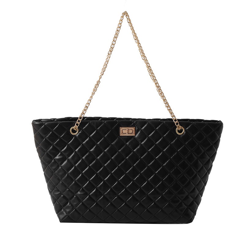 Tote Bag Chanel Style Bag For Girls 2023 New Textured Rhombus Plaid Small Square Bag Shoulder Crossbody Fashion All-Match Women - Image 2