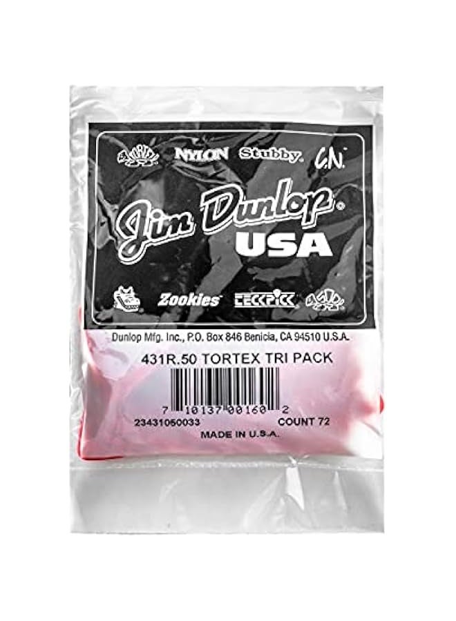 DUNLOP Jim Dunlop Tortex Triangle 0.5mm Red Guitar Picks - 72 Pack - Image 4
